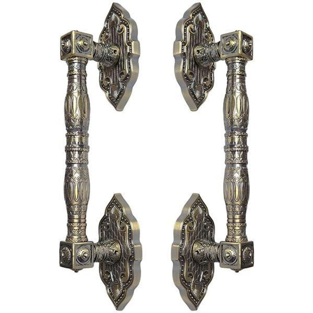 Puxador Duplo Vienna Bronze Antigo 365mm Porta Pivotante