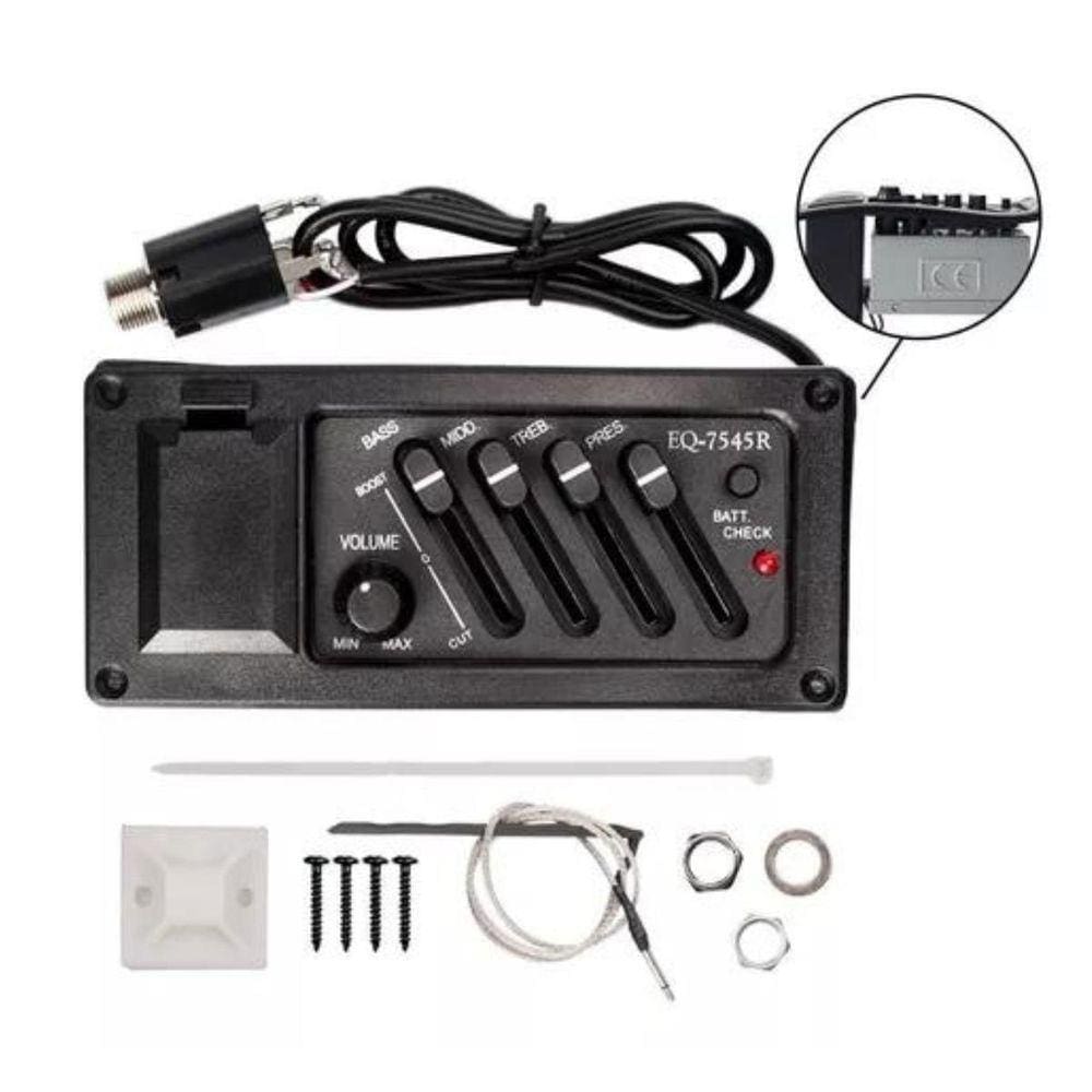 Equalizador Violão EQ-7545R Vol Grave Médio Agudo