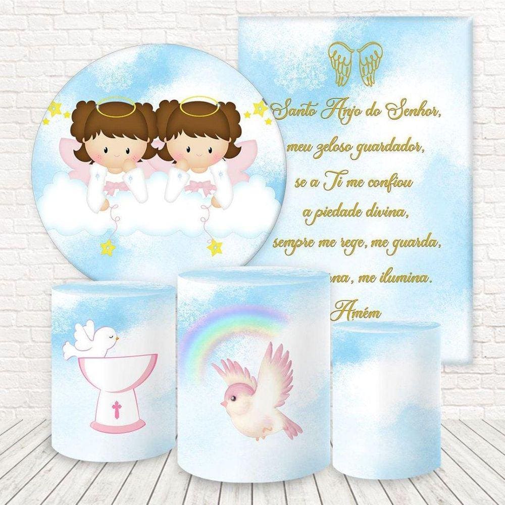 Kit 2 Painéis E Capas 3D Sublimado Batizado Fkpc-1535