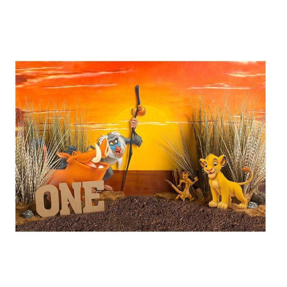 Fundo Fotográfico Tecido Sublimado Newborn 3D Rei Leão