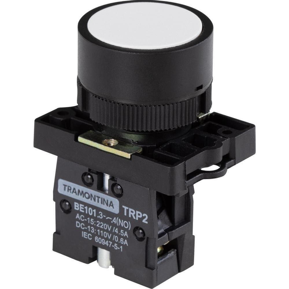 Botão De Impulso Tramontina Trp2-ea11 1na Branco Com Base De Plástico