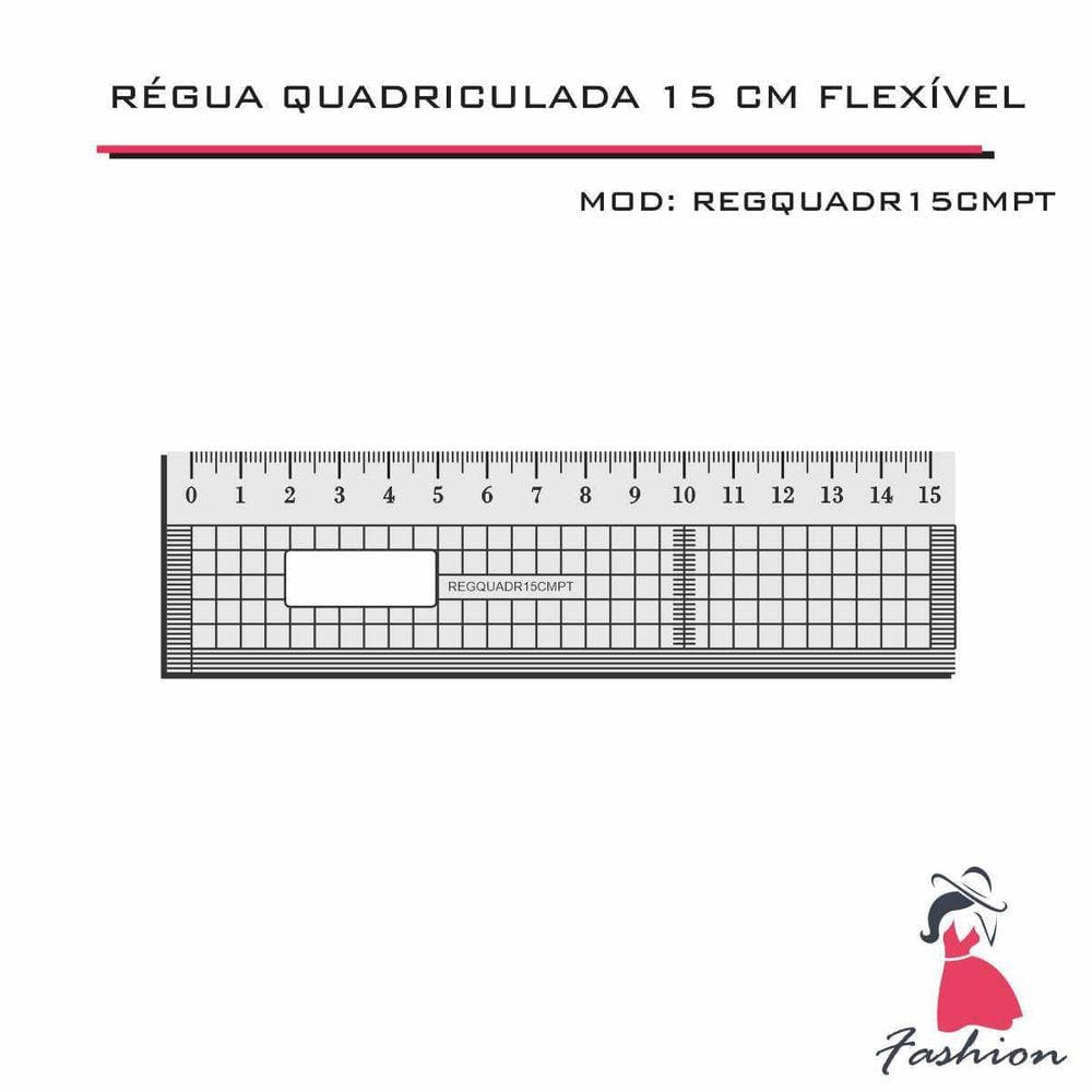 Régua Patchwork 15Cm Quadriculada Costura Modelagem Flexível
