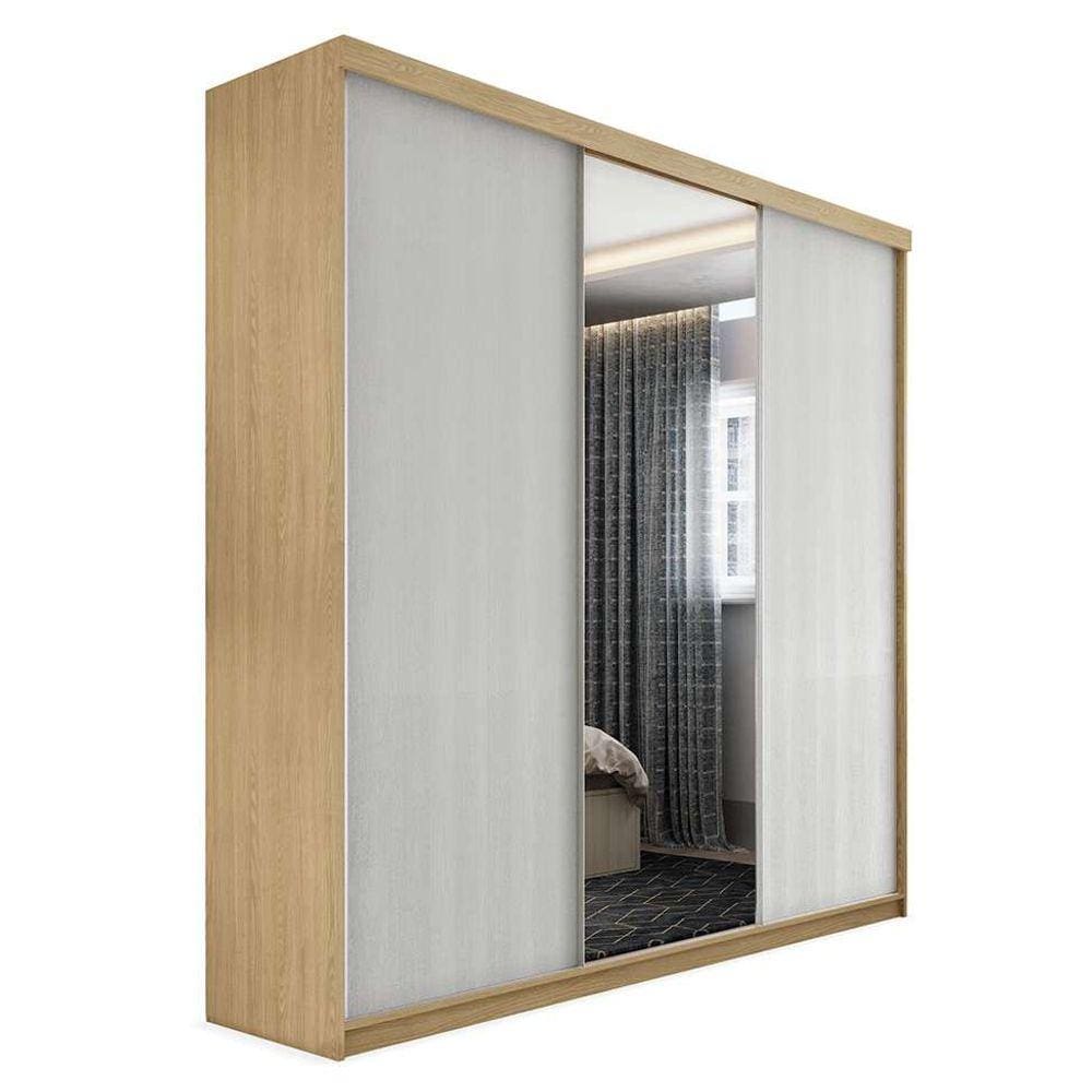guarda-roupa casal com 1 espelho lugano 3 pt 4 gv carvalho