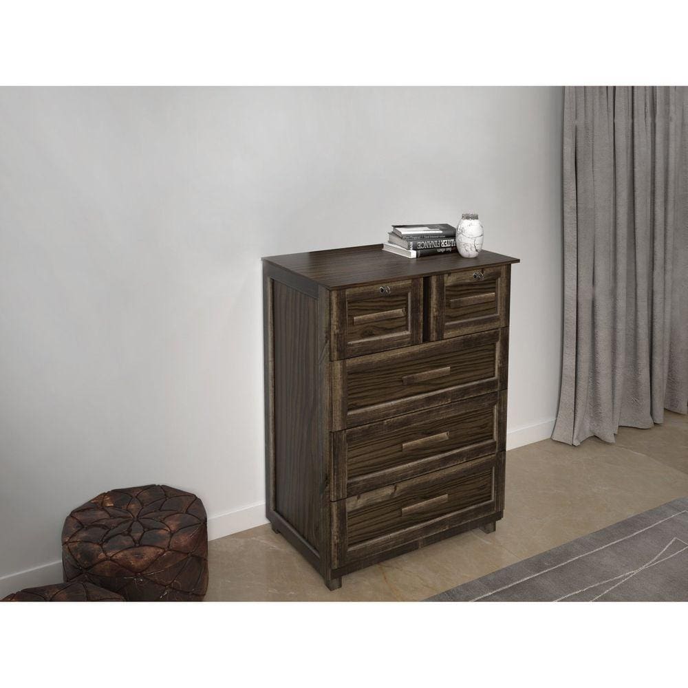 Cômoda 5 Gavetas 103 Cm Clássico Manaus Imbuia Marroml