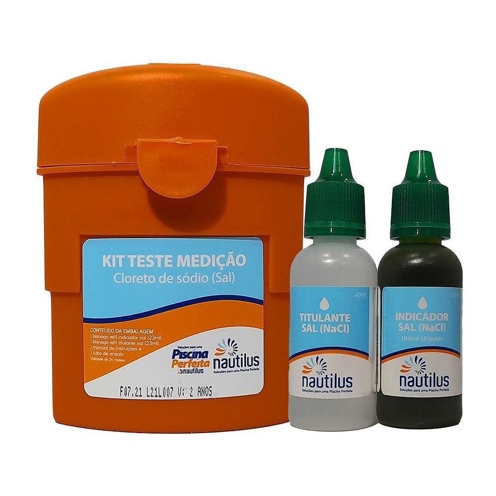 Kit Teste Piscina Cloreto De Sódio Sal Nautilus