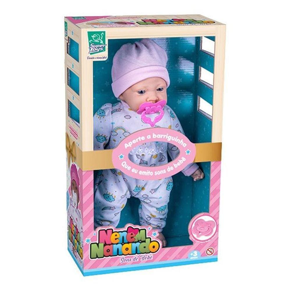 Boneca Nenem Nanando Sons De Bebe Super Toys