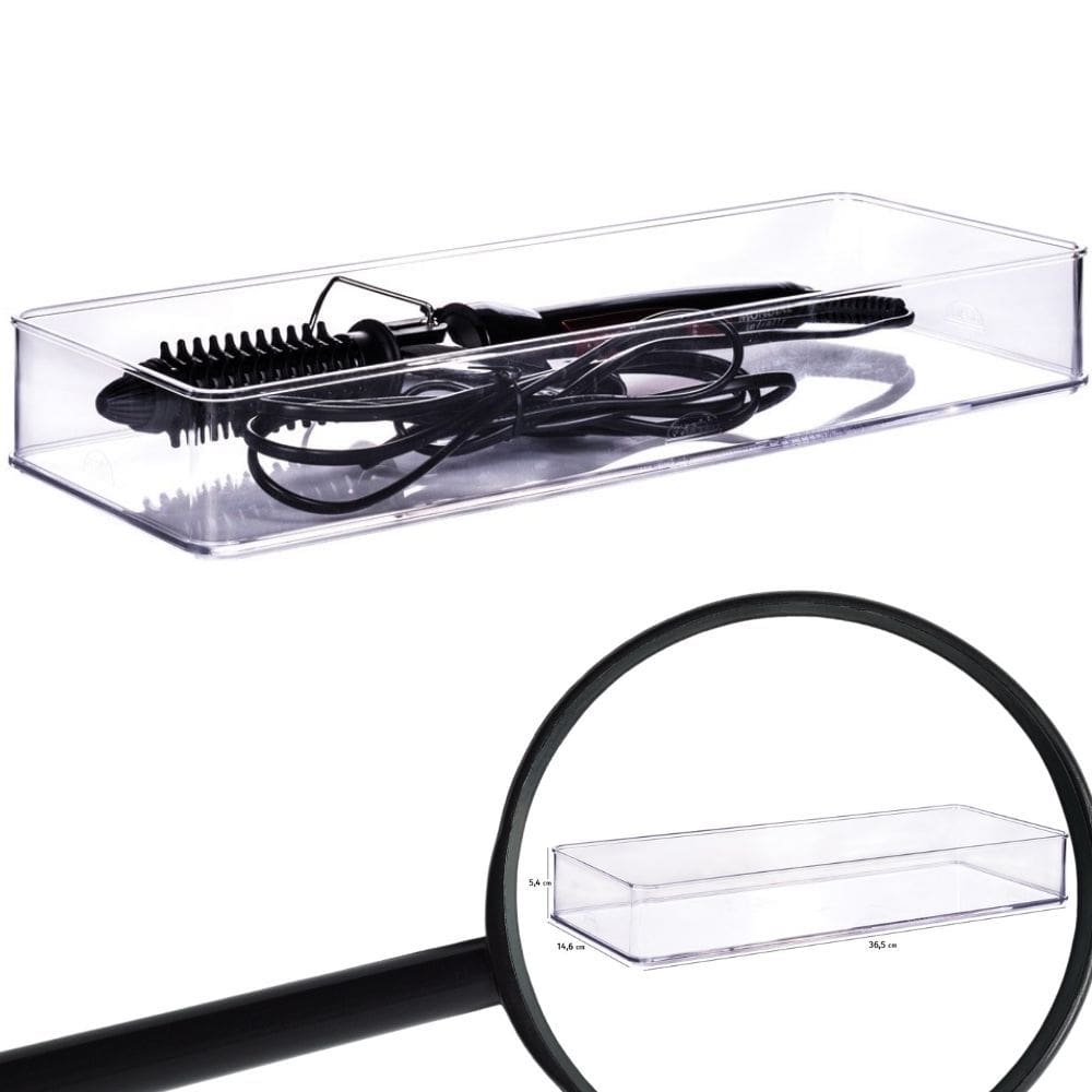 Organizador de plástico acrílico 36,5 x 14,6 x 5,45 cm H1 Plasutil ref.15458