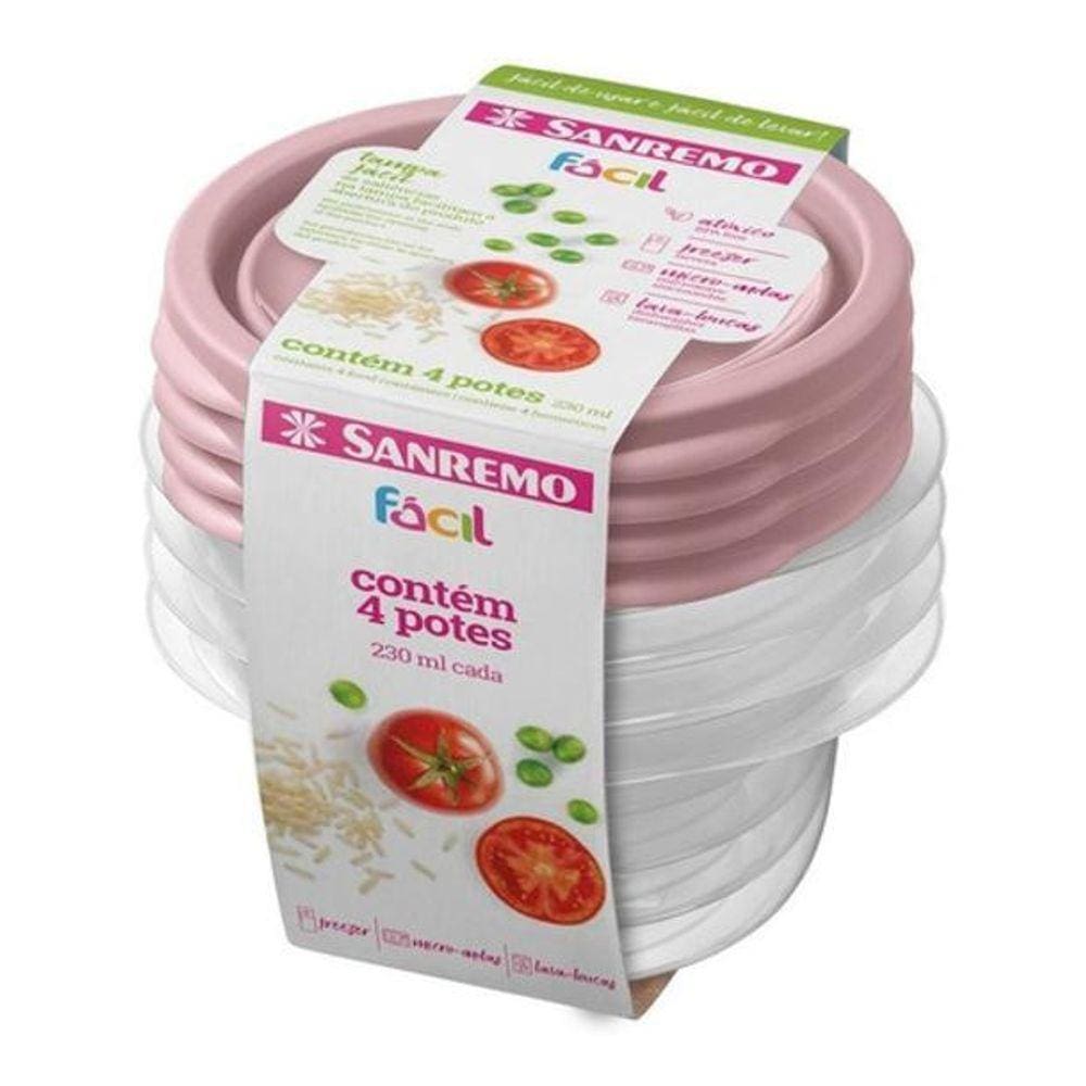Kit Com 4 Potes Herméticos Para Comida De Criança Bebê
