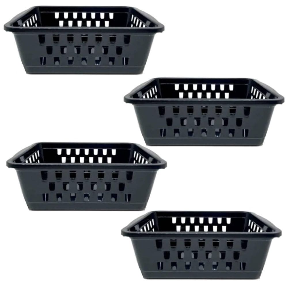 Kit 4 Cestos Organizador Pequeno 800 Ml Preto 16X12X6Cm 1908