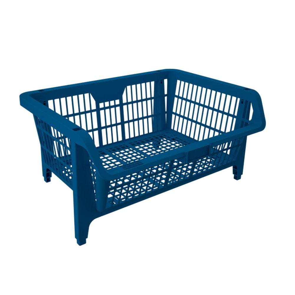 Cesto Prático Expositor Plástico Grande Azul 42508 Presto
