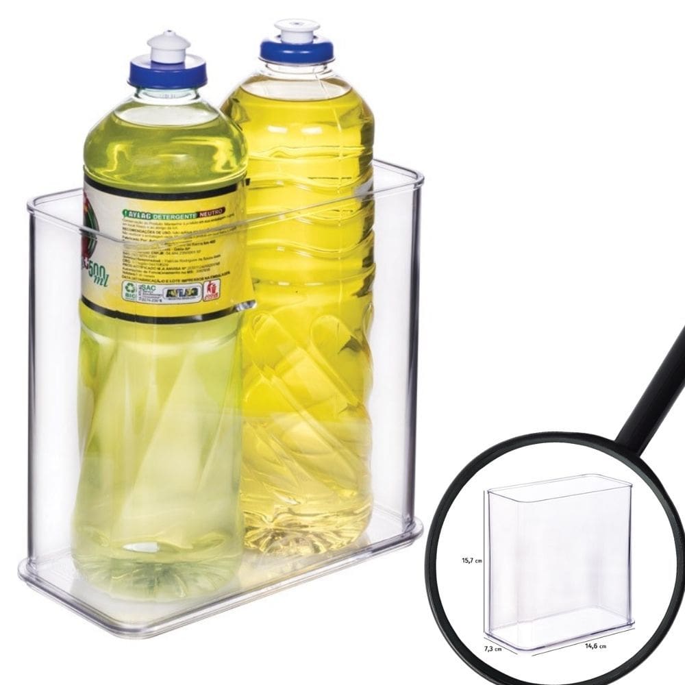 Organizador de plástico acrílico 14,6 x 7,3 x 15,75 cm H3 Plasutil ref.15513