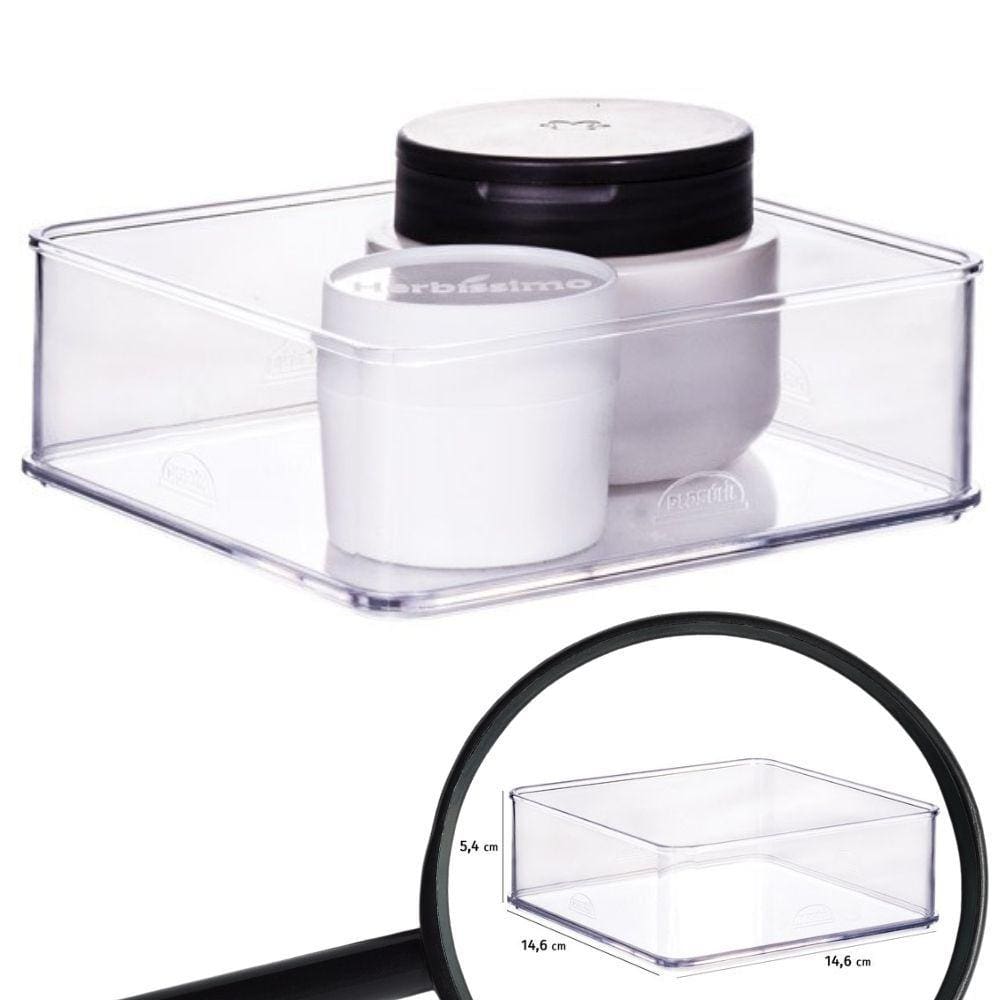 Organizador de plástico acrílico 14,6 x 14,6 x 5,45 cm H1 Plasutil ref.15449