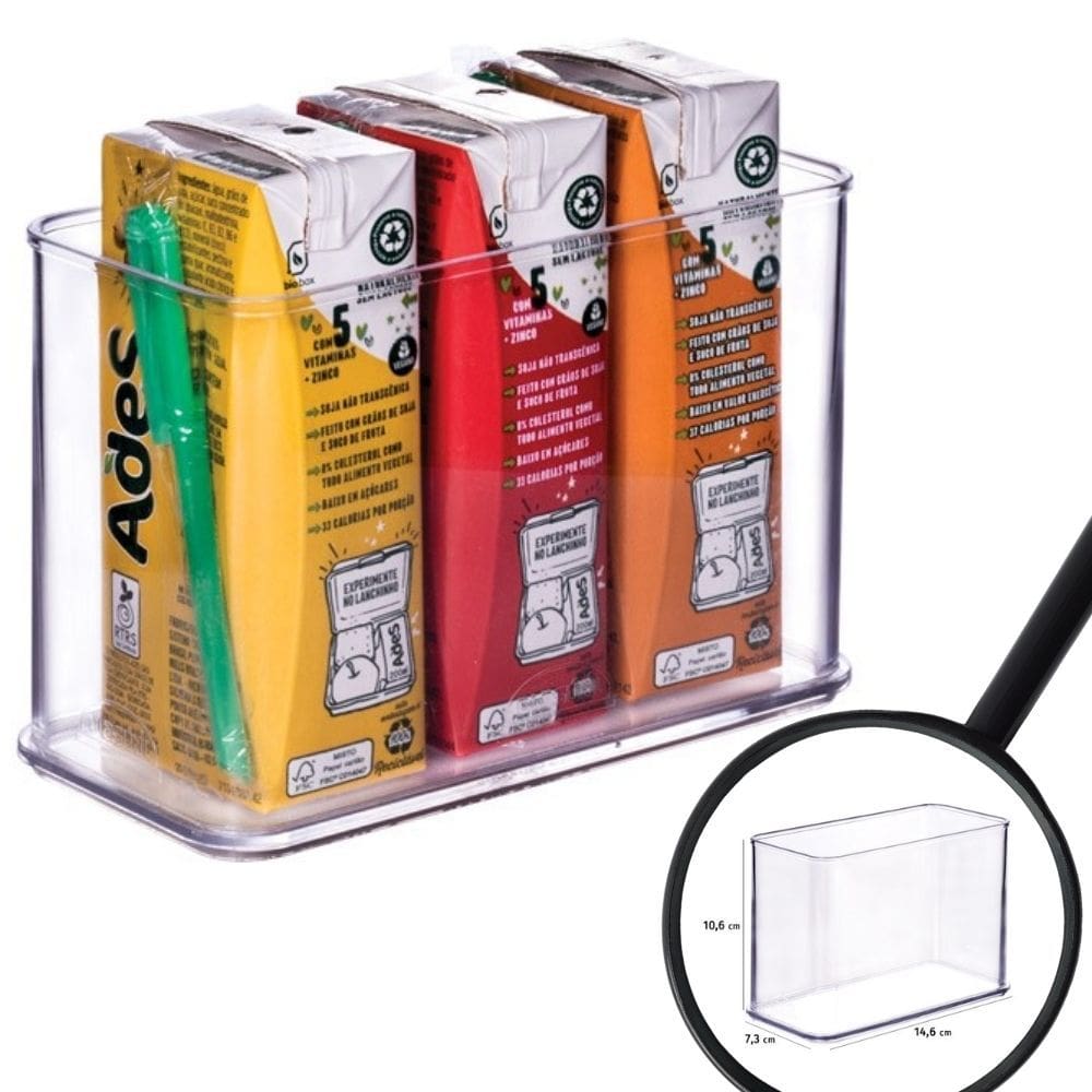 Organizador de plástico acrílico 14,6 x 7,3 x 10,6 cm H2 Plasutil ref.15468