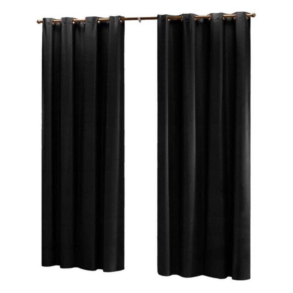 Cortina Sala Quarto Em Tecido Semi Blackout Preto 5,00X2,70