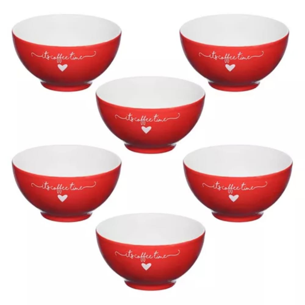 Kit 6 bowl lamour 440ml vermelho etilux pcln173vm
