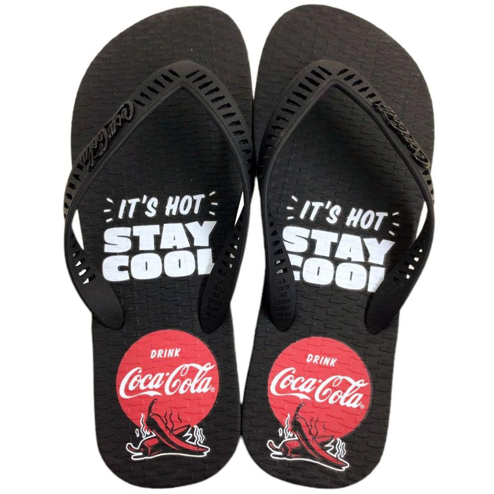 Chinelo de Dedo Masculino Casual Dia a Dia Borracha Coca Cola Stay Cool Cc4171