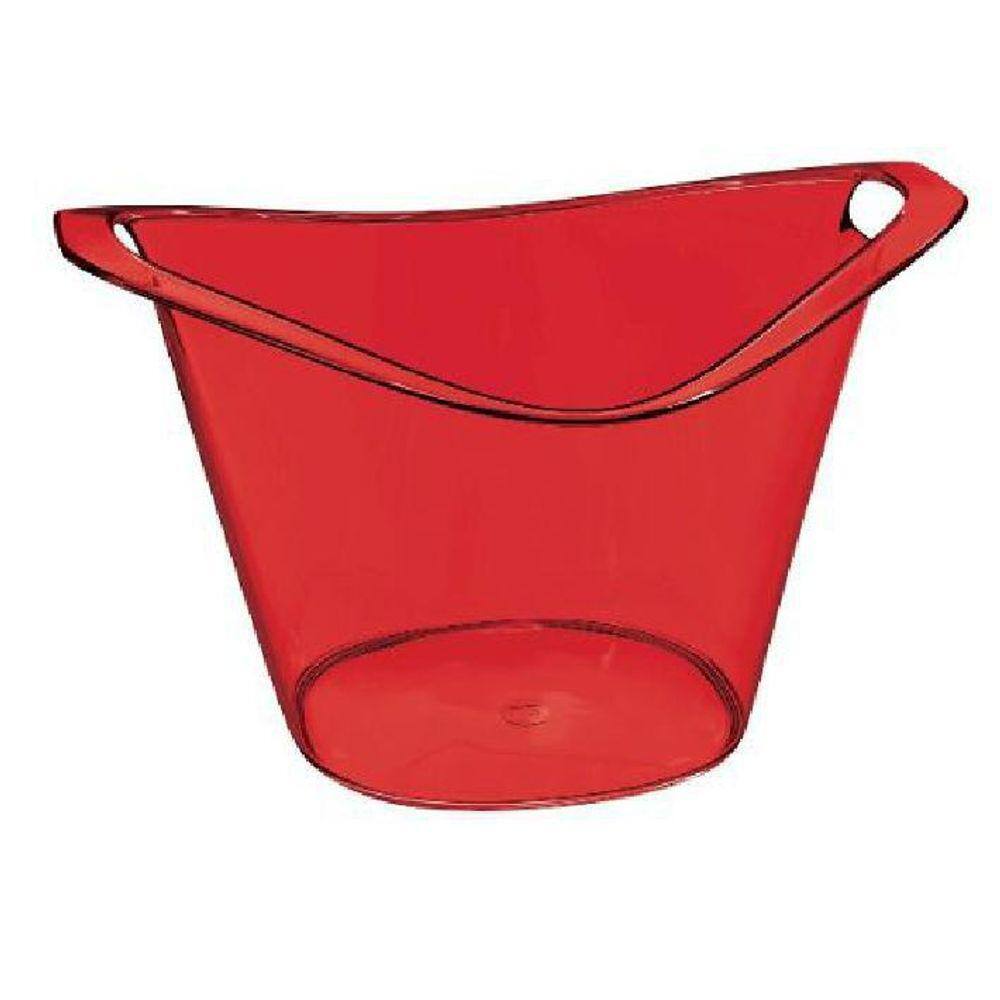 Balde De Gelo Gold 3L Vermelho Translucido De Plástico Uz