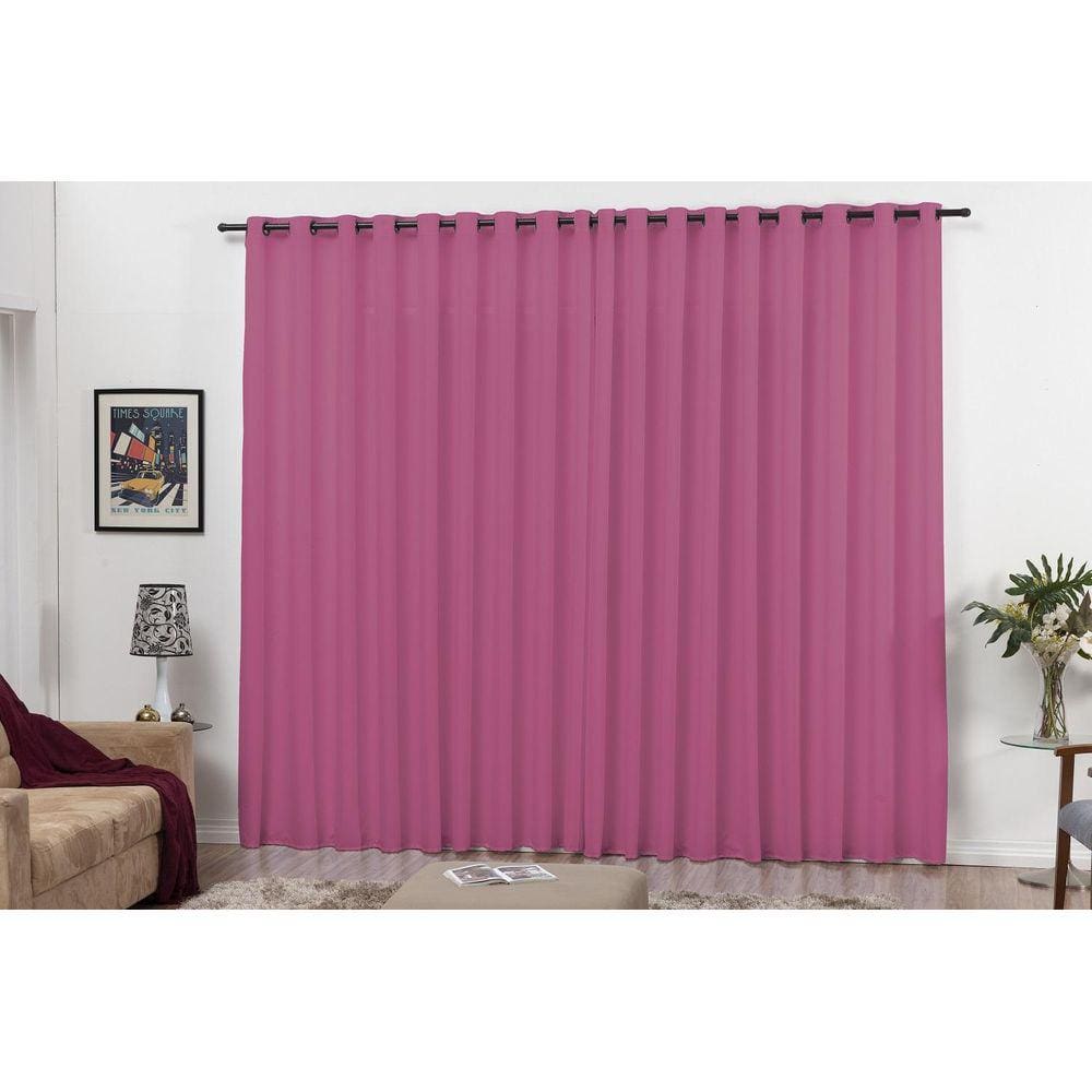 Cortina Quarto E Sala 3,00X2,50 Com Ilhos Para Varão Pink