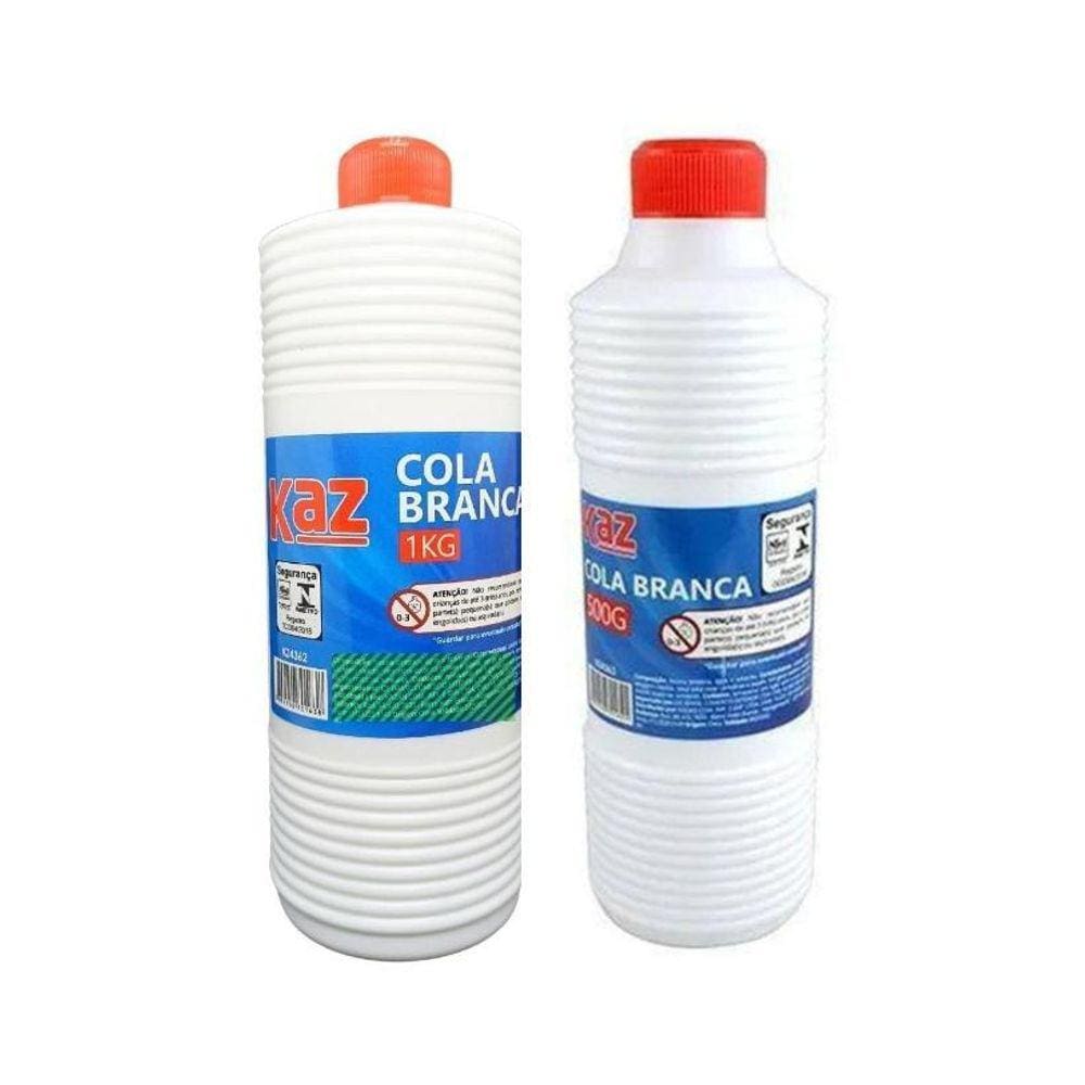 Cola Branca Líquida 500G E 1Kg- Kaz Trabalho Escolares