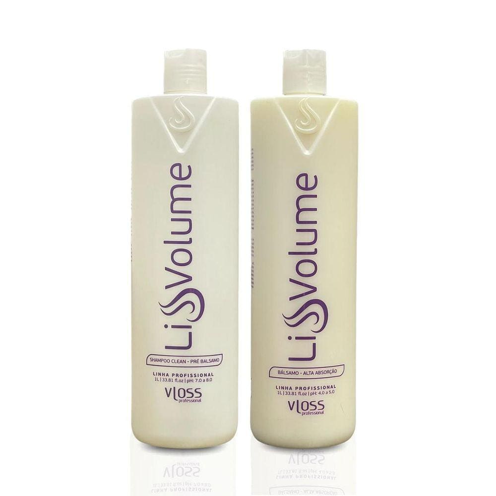 Kit Escova Progressiva Vloss Liss Volume Ativo + Shampoo 1L