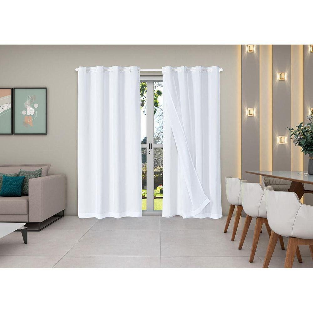 Cortina Janela 4,00M X 2,50M Sala Quarto Voil Oxford Branco