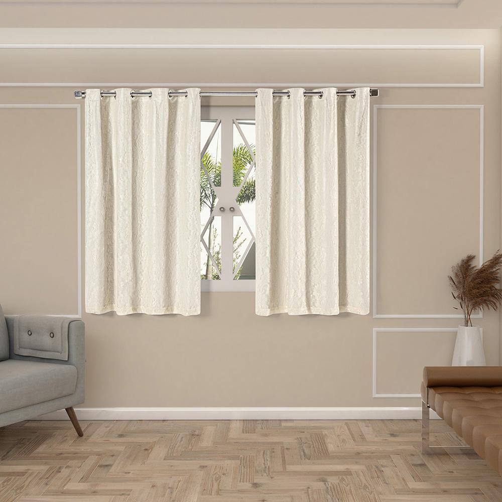 Cortina Blackout 2,00 X 1,40 Renda Blecaute Sala Quarto Bege