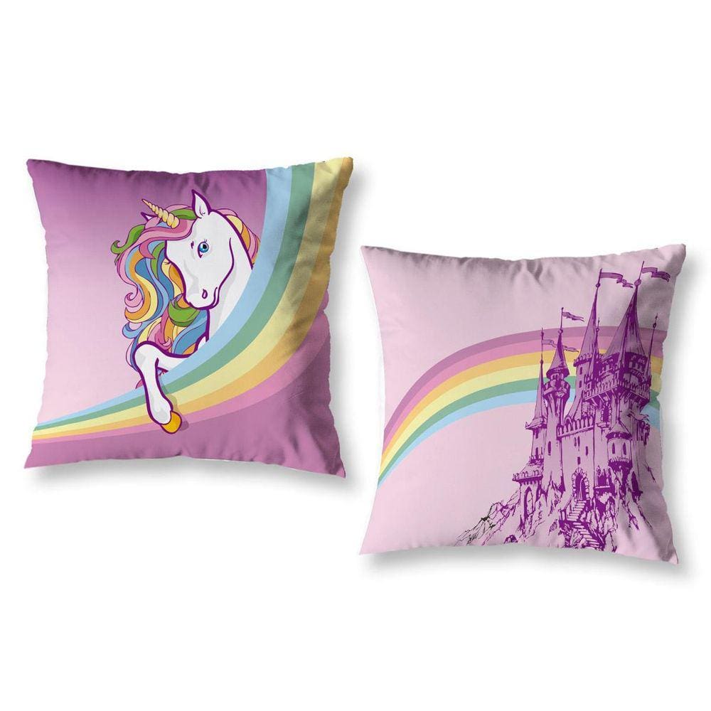 Kit 2 Almofadas Cheias Estampadas Infantil 40X40 Unicornio 2