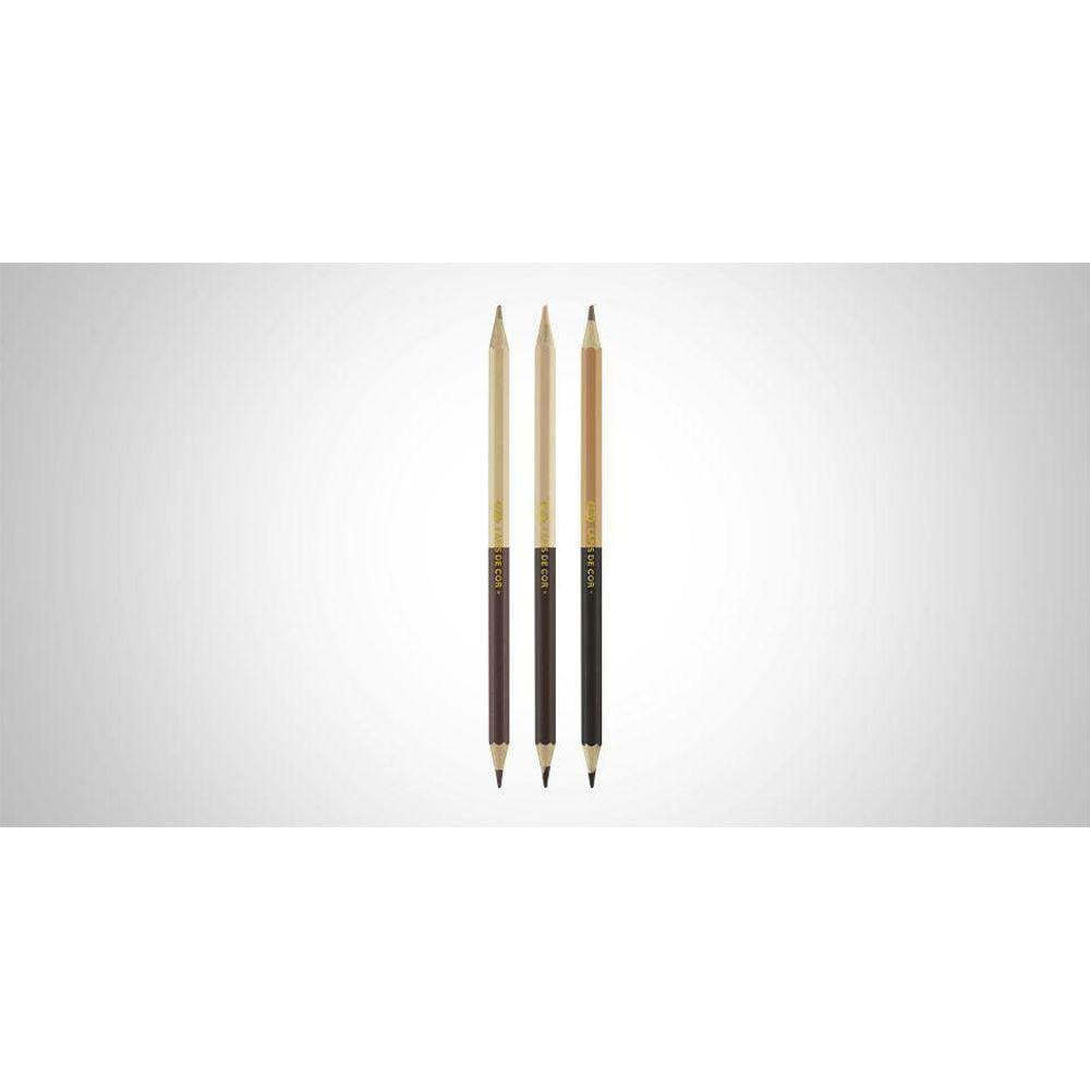 Lapis De Cor De Madeira 12 Cores + 6 Cores - Brw