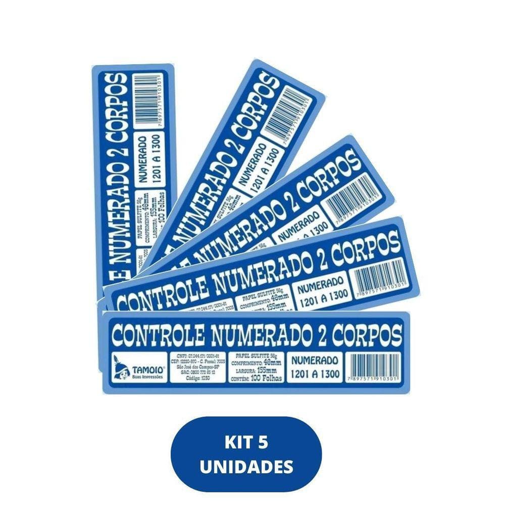 Bloco Comanda Ficha Numerado Controle 2 Corpos Talão Kit C/5