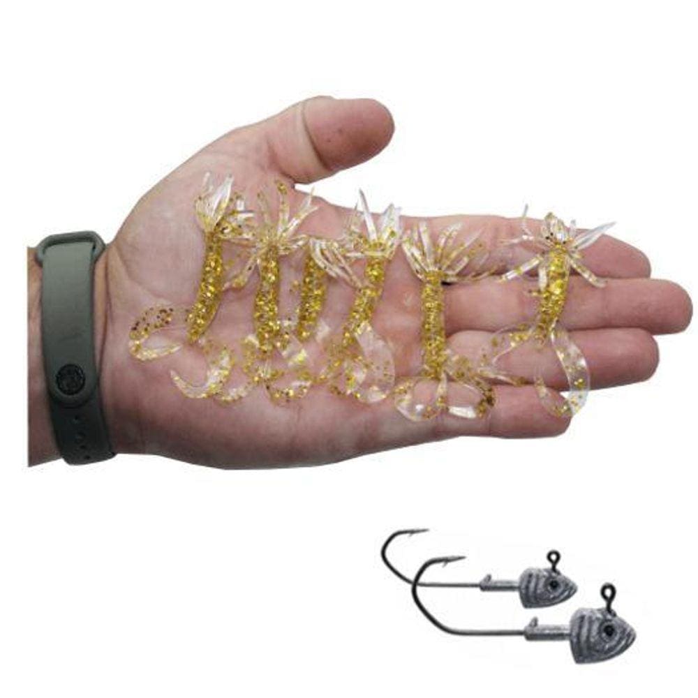 6 Iscas Artificial Pesca Soft Grub Silicone 2 Anzol Jig Head