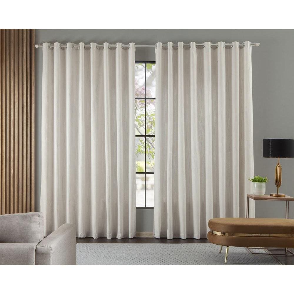 Cortina Para Sala E Quarto Madras 5,00X2,80 Ilhos Bege