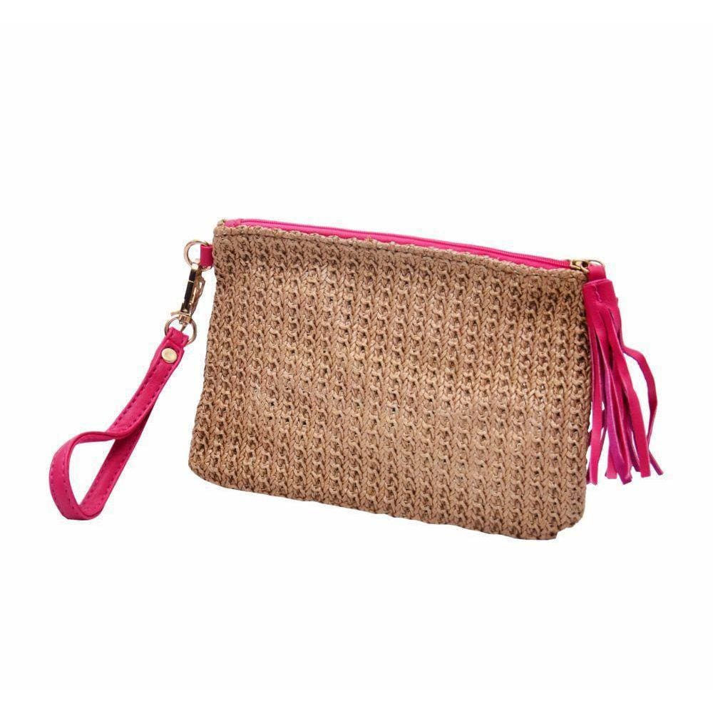 Bolsa Transversal Pagani Em Palha - Rosa Pink Pg6934