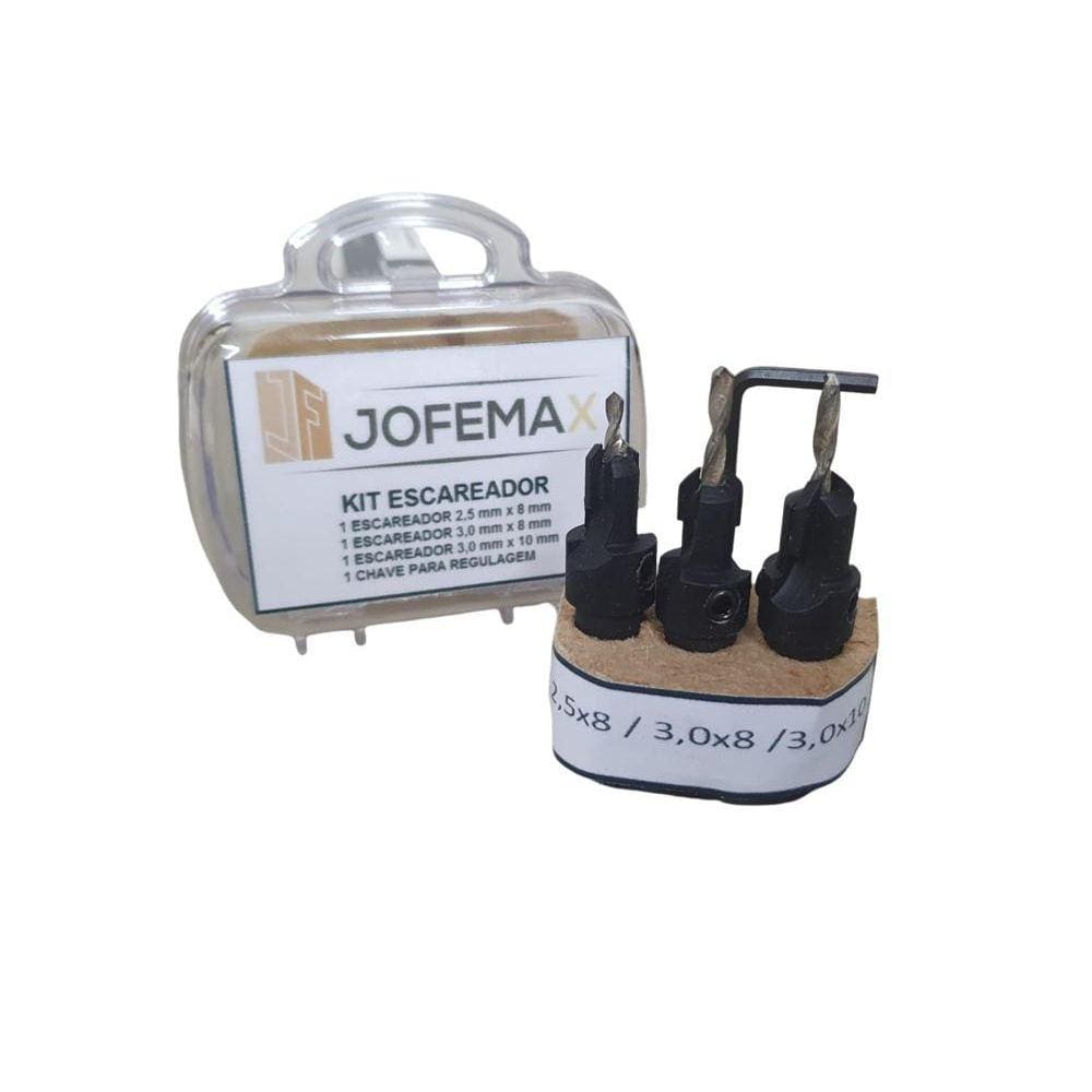 Kit Escareador Cônico 03 peças + Estojo Armazenamento