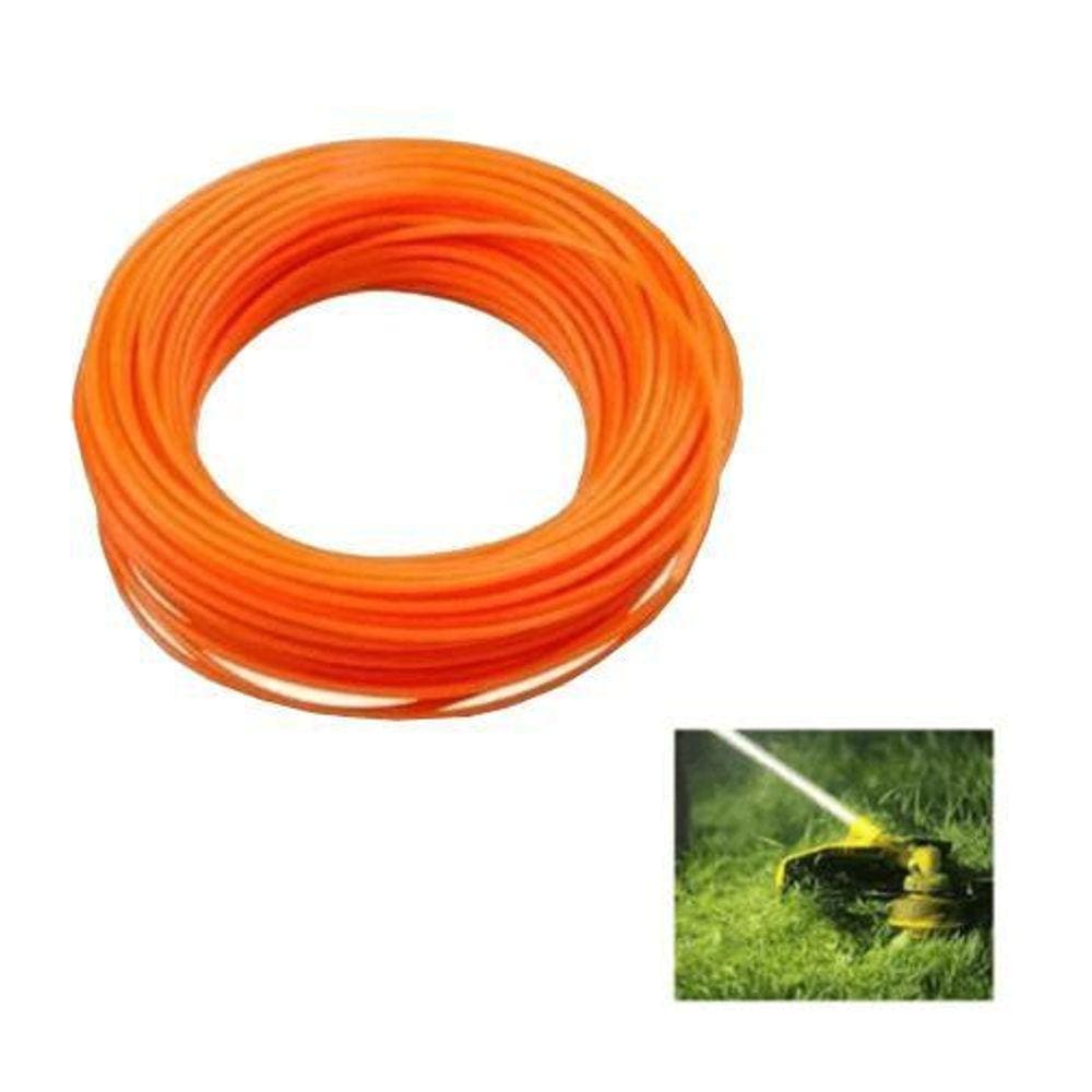 Fio Nylon Roçadeira Quadrado Cortador Grama 20 Metros 2,7Mm