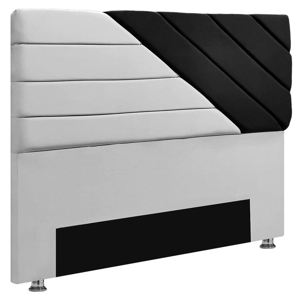 Cabeceira para Cama Box King 158cm Estilo Veludo Cinza/Preto SOFA STORE