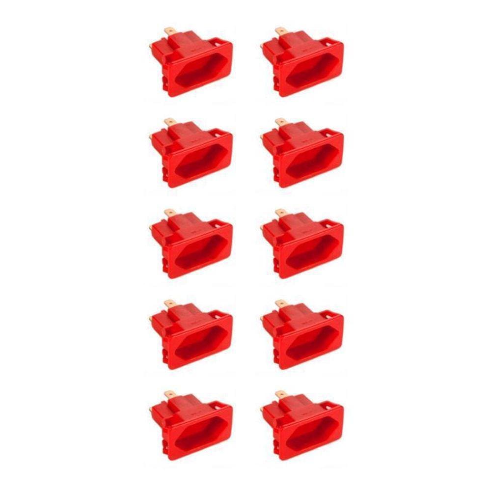 10 Tomada Margirius Cx Embutir Padrão Weg 10/20A Vermelho