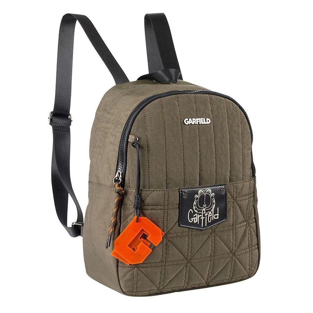 Bolsa Moderna De Costas Garfield Nylon Juvenil Verde