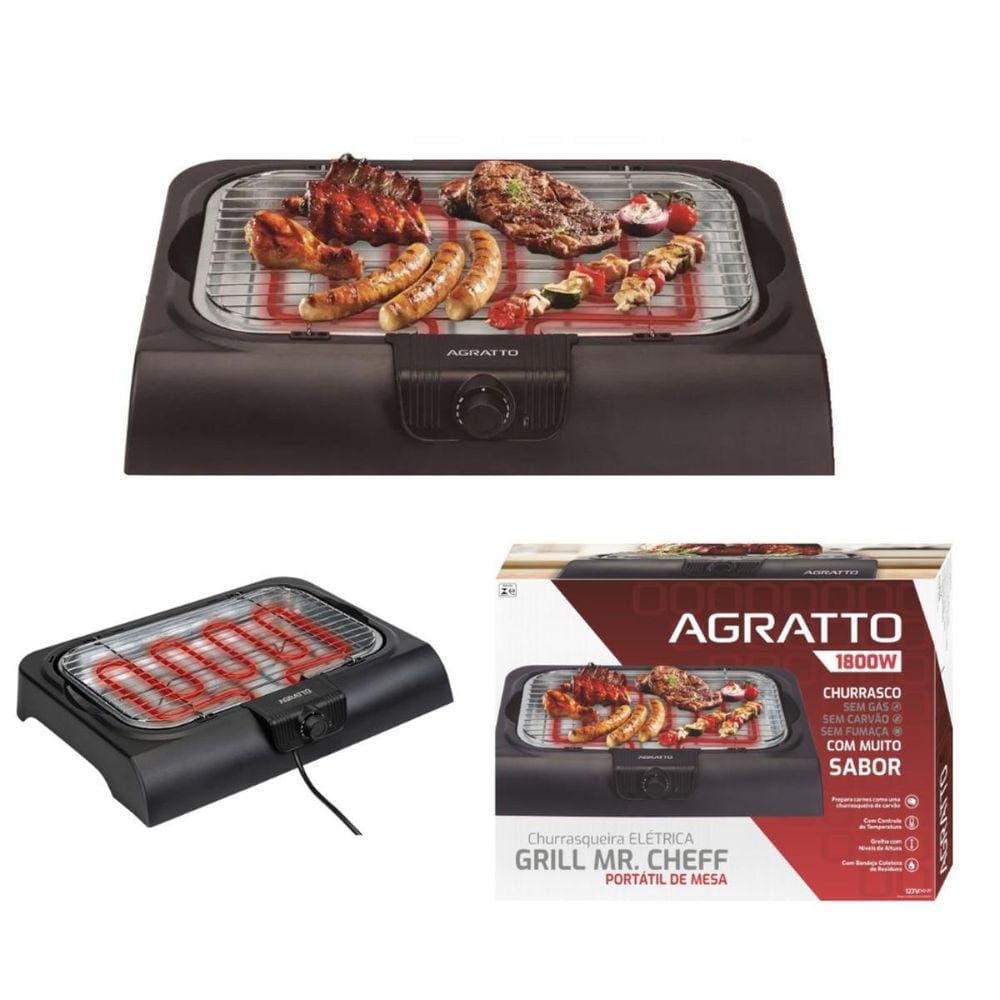 Churrasqueira Elétrica Portátil 1800W - Kit 2