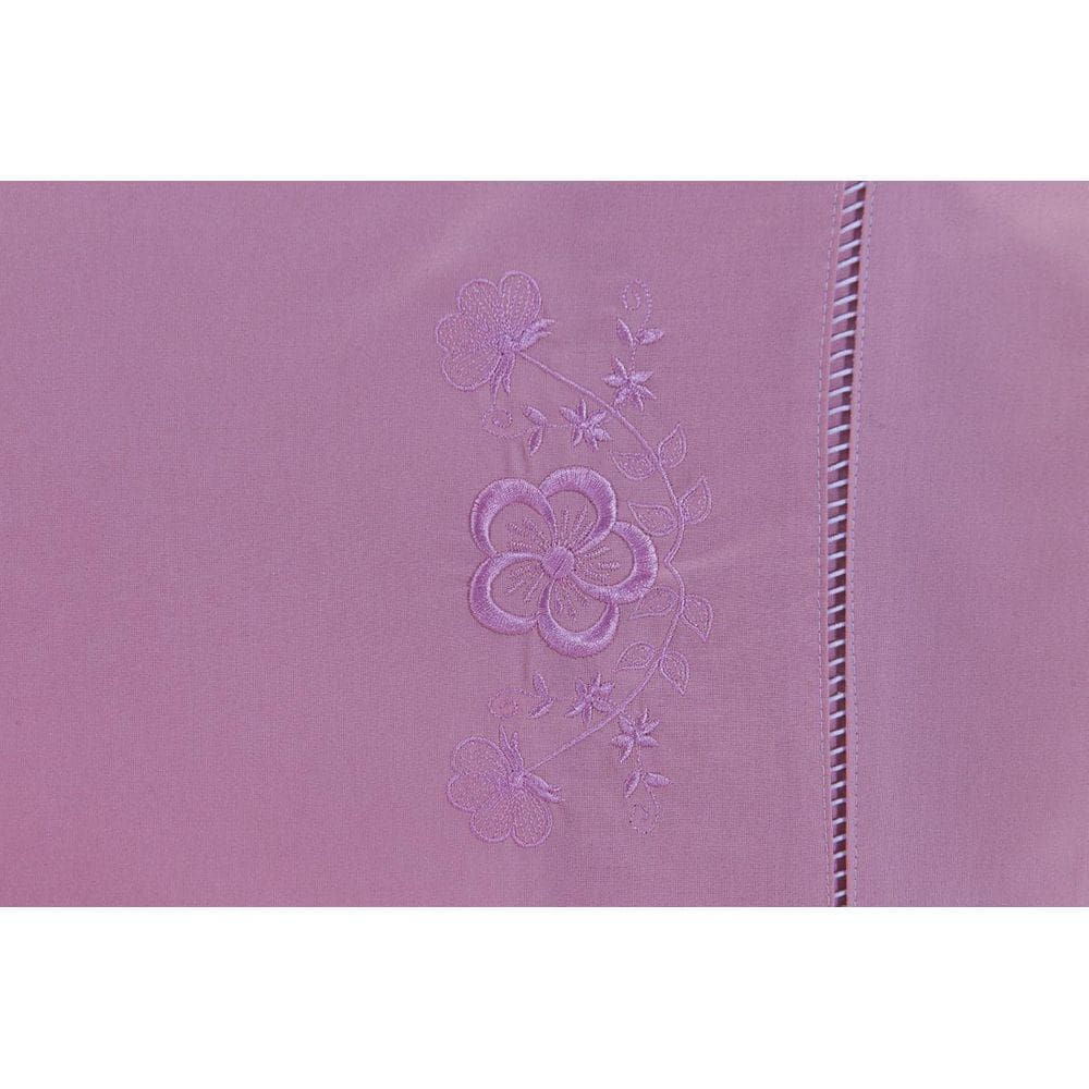 Jogo De Lençol Cama Viúva 100% Algodão 200 Fios 3 Peças Rose