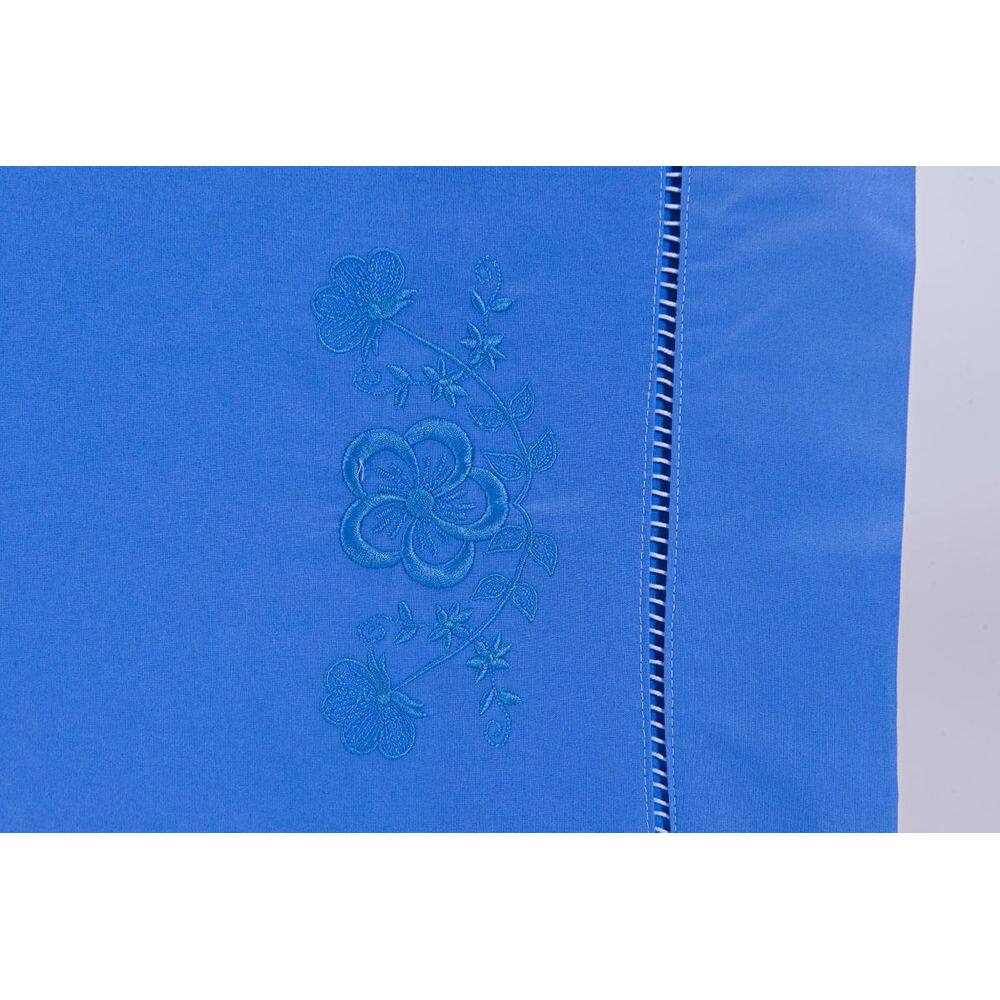 Jogo De Lençol Cama Viúva 100% Algodão 200 Fios 3 Peças Azul