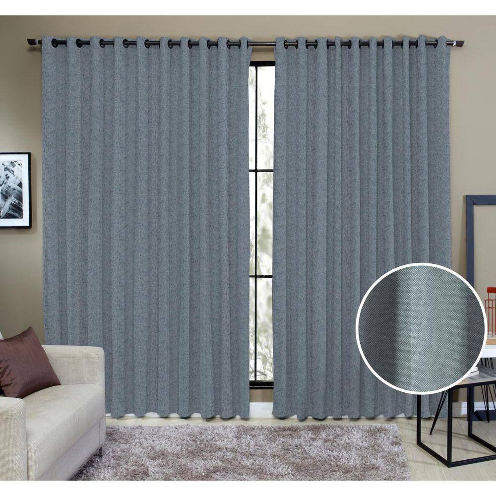 Cortina Tecido Rustico 3,00M X 2,40M Semi Blackout Azul