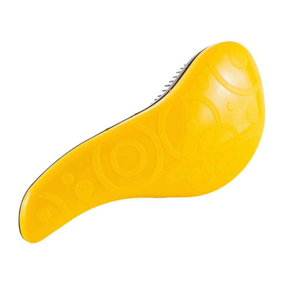 Escova De Cabelo Preto/Amarelo Desembaraçante Com Cabo