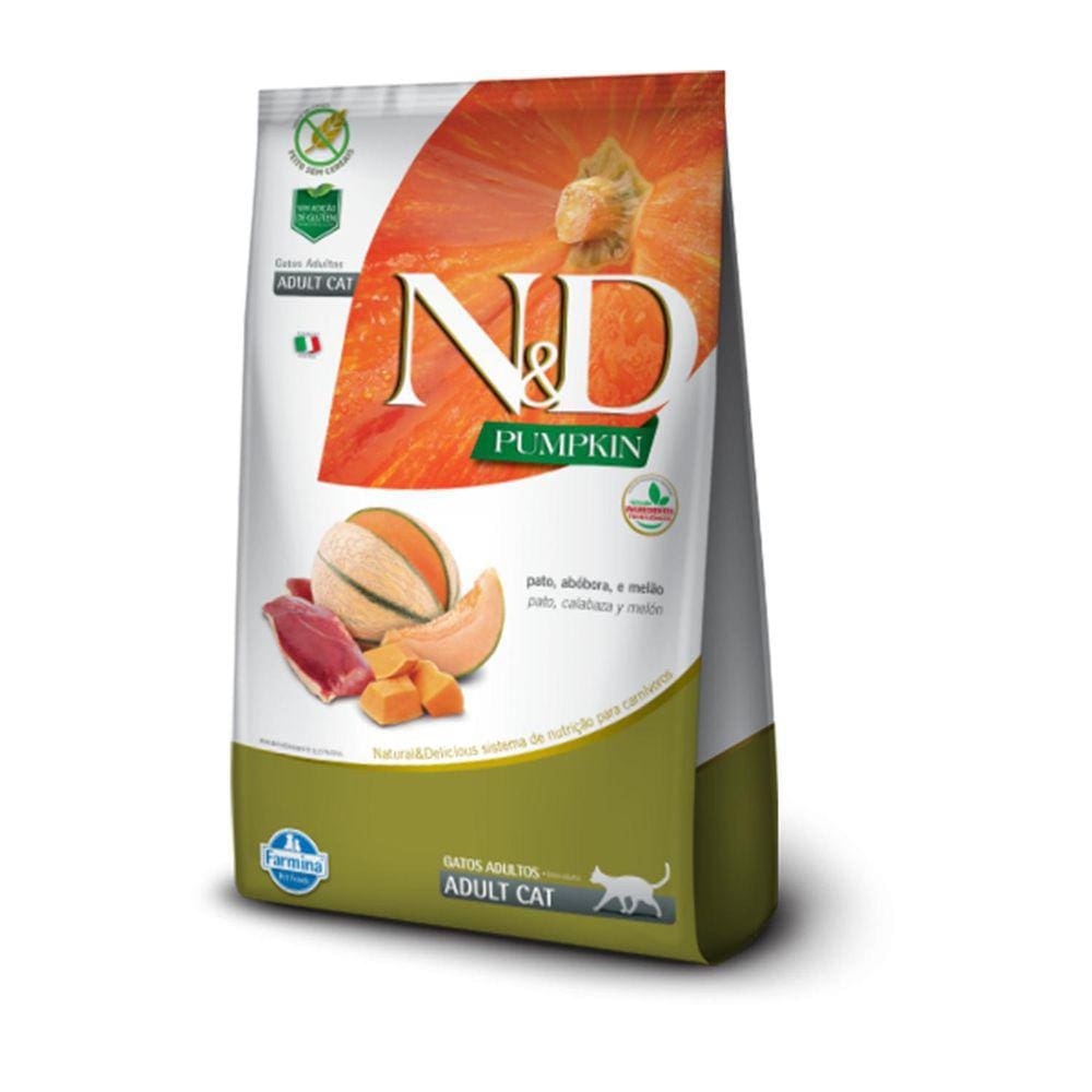 Ração N&D Pumpkin Pato Abóbora E Melão Gatos Adultos 7.5Kg