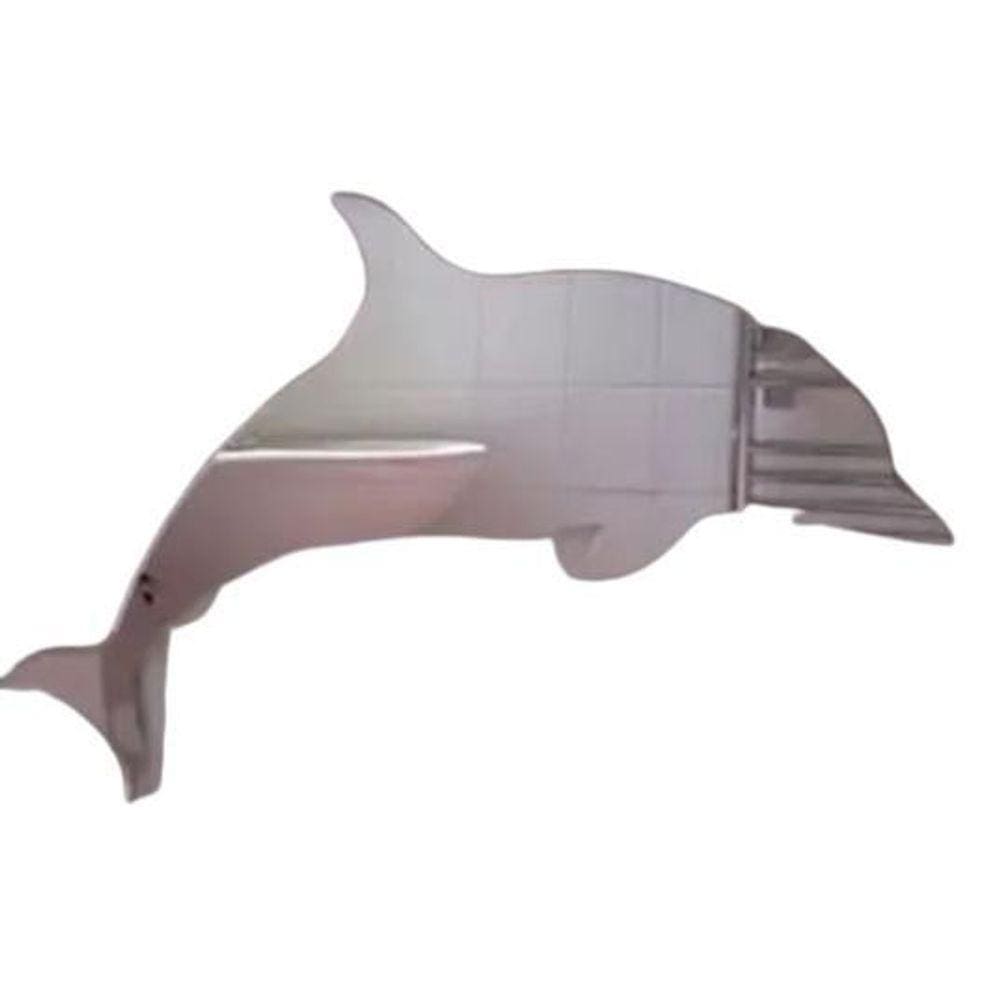 Espelho Acrílico Decorativo Golfinho Banheiro Quarto 50Cm