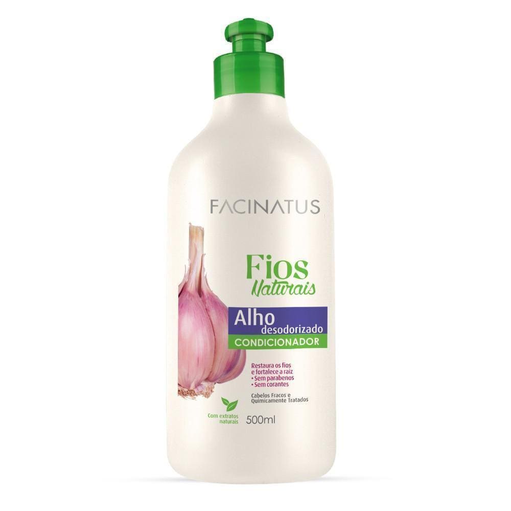 Shampoo Alho Desodorizado Sem Sal Fios Naturais 500Ml