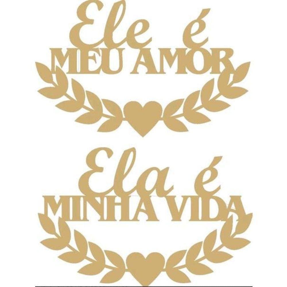 Conjunto Cadeiras Noivos Ela É Minha Vida Ele Meu Amor