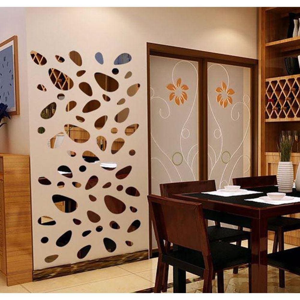 Espelho Acrílico Decorativo Pedras Quarto Sala Kit 15 Peças