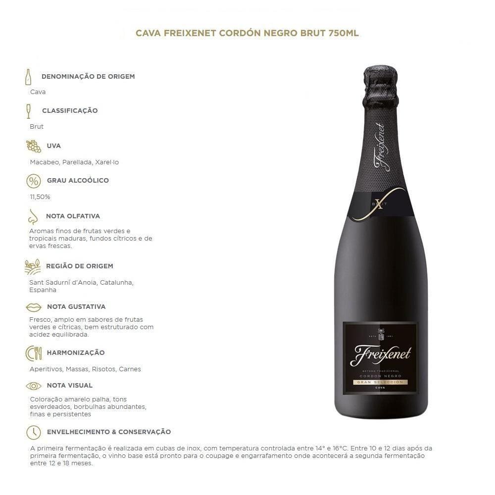 Cava Freixenet Cardón Negro Brut 750Ml Kit 06 Unidades