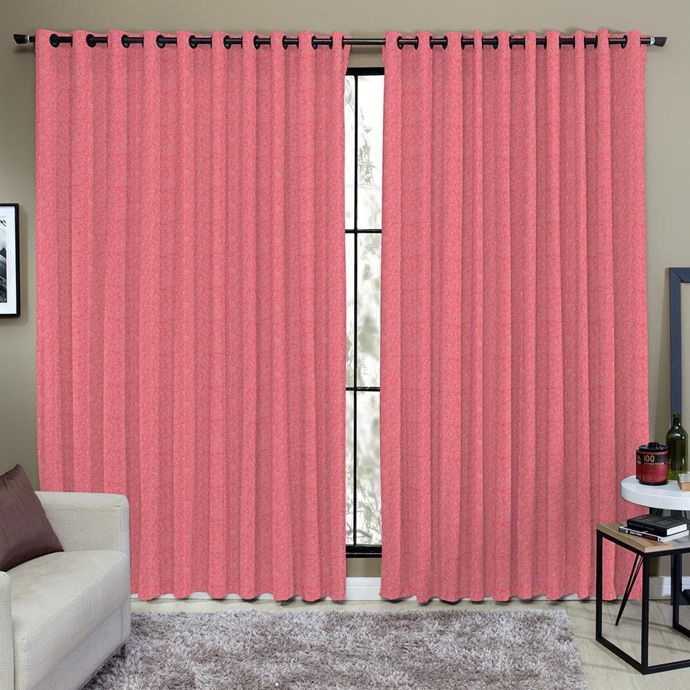 Cortina Semi Blackout 6,00M X 2,70M Para Varão Simples Rose