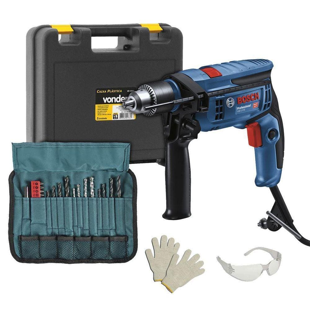 Furadeira Impacto Bosch Gsb13Re 750W Gsb 13 + Acess 110V